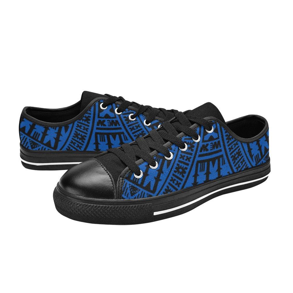 KID'S BLACK BLUE Low Top Canvas Sneakers