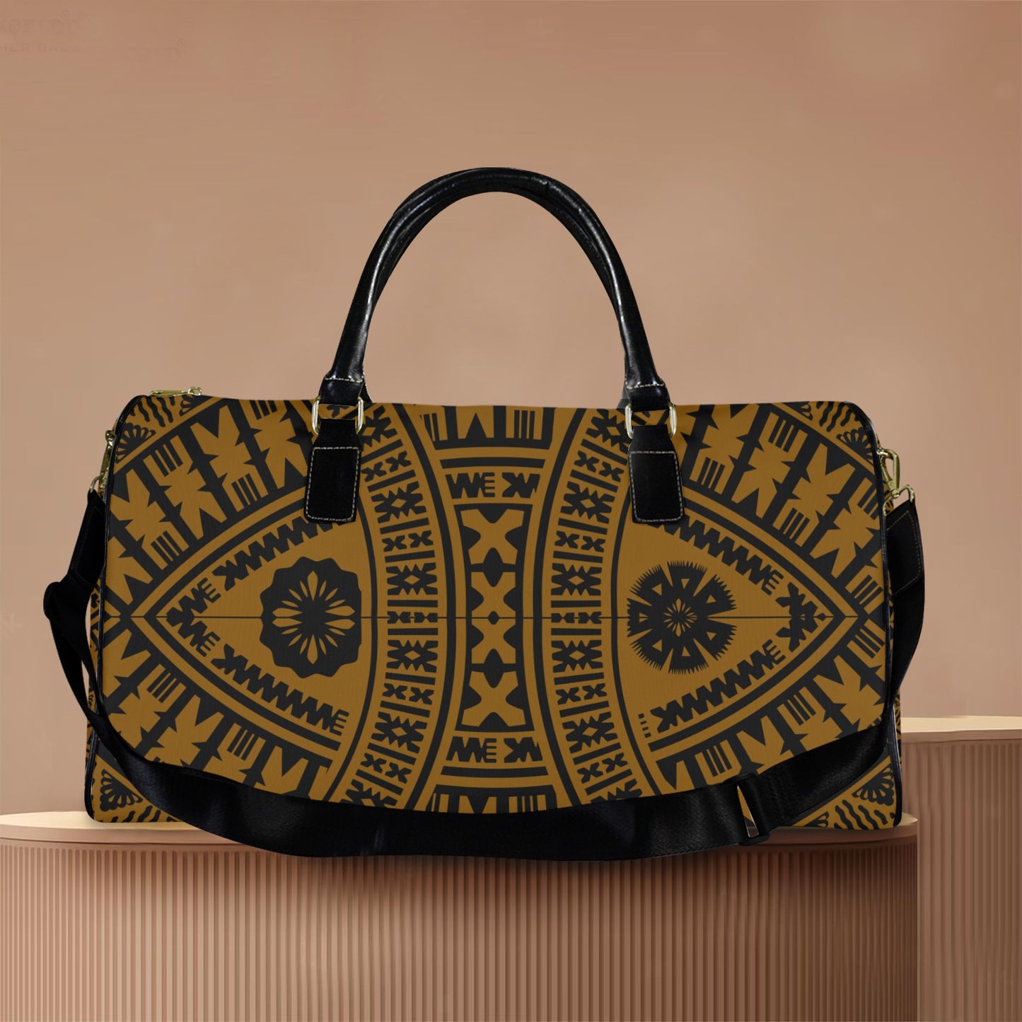 BROWN BLACK Travel Bag-Large (Black Short)