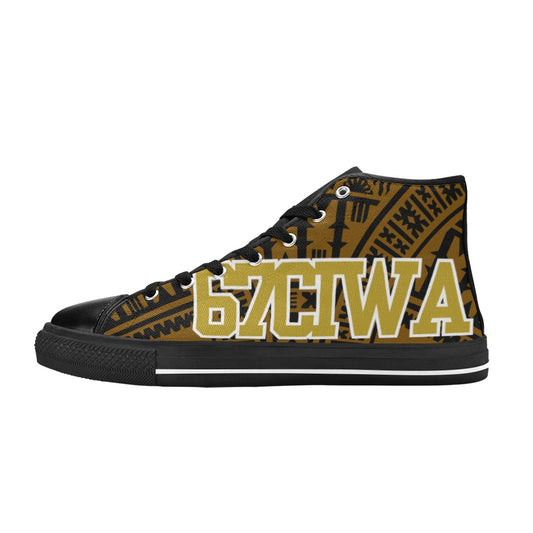 KID'S KAIVITI Brown Gold High Top Canvas