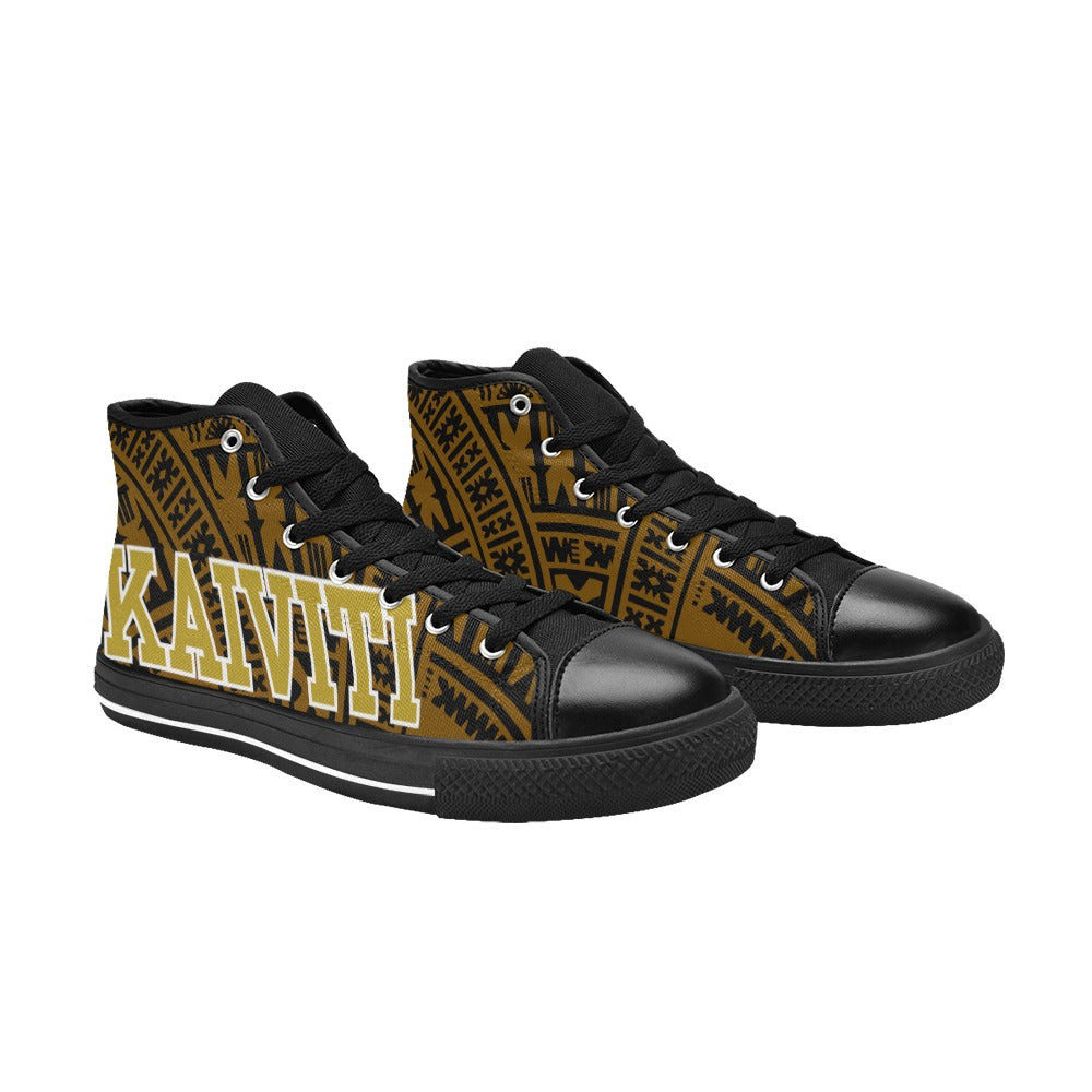 KID'S KAIVITI Brown Gold High Top Canvas