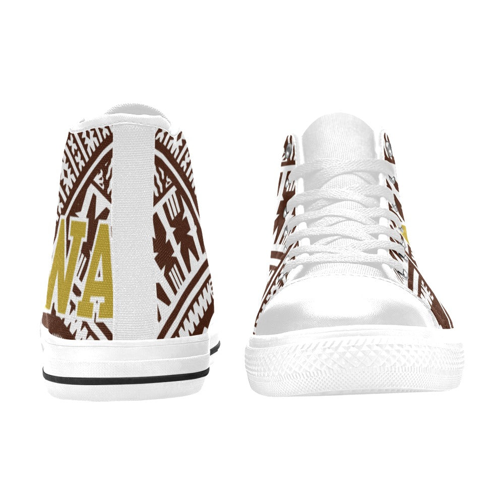 67CIWA Brown White Men's High Top