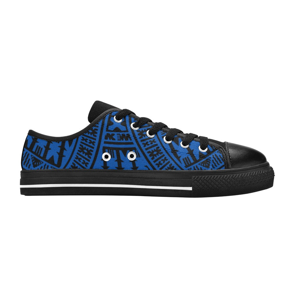KID'S BLACK BLUE Low Top Canvas Sneakers