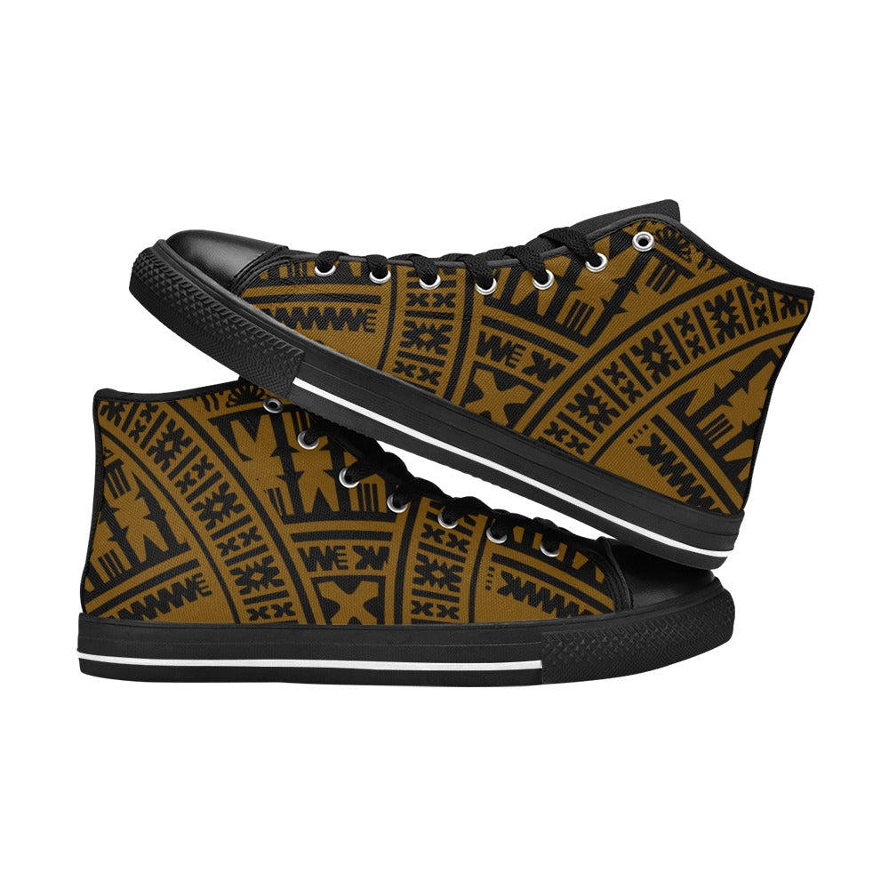 KID'S KAIVITI Brown Gold High Top Canvas