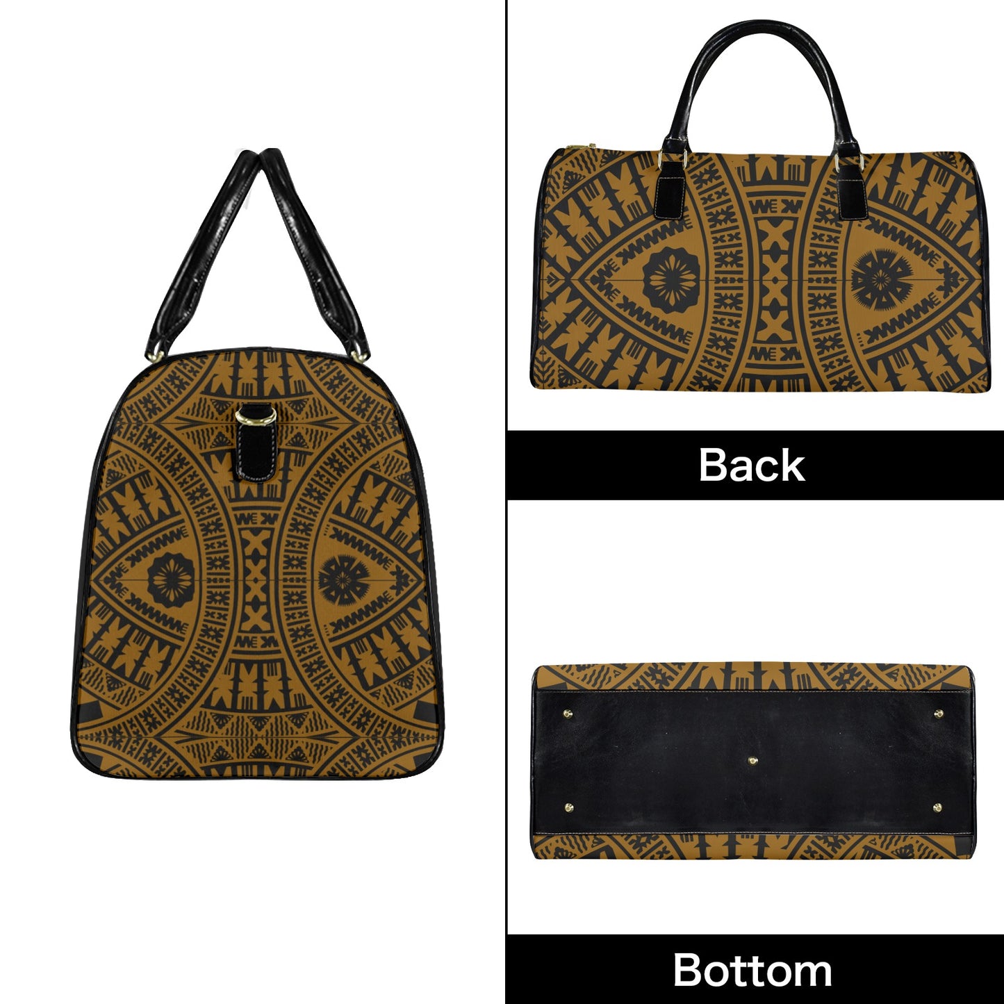 BROWN BLACK Travel Bag-Large (Black Short)