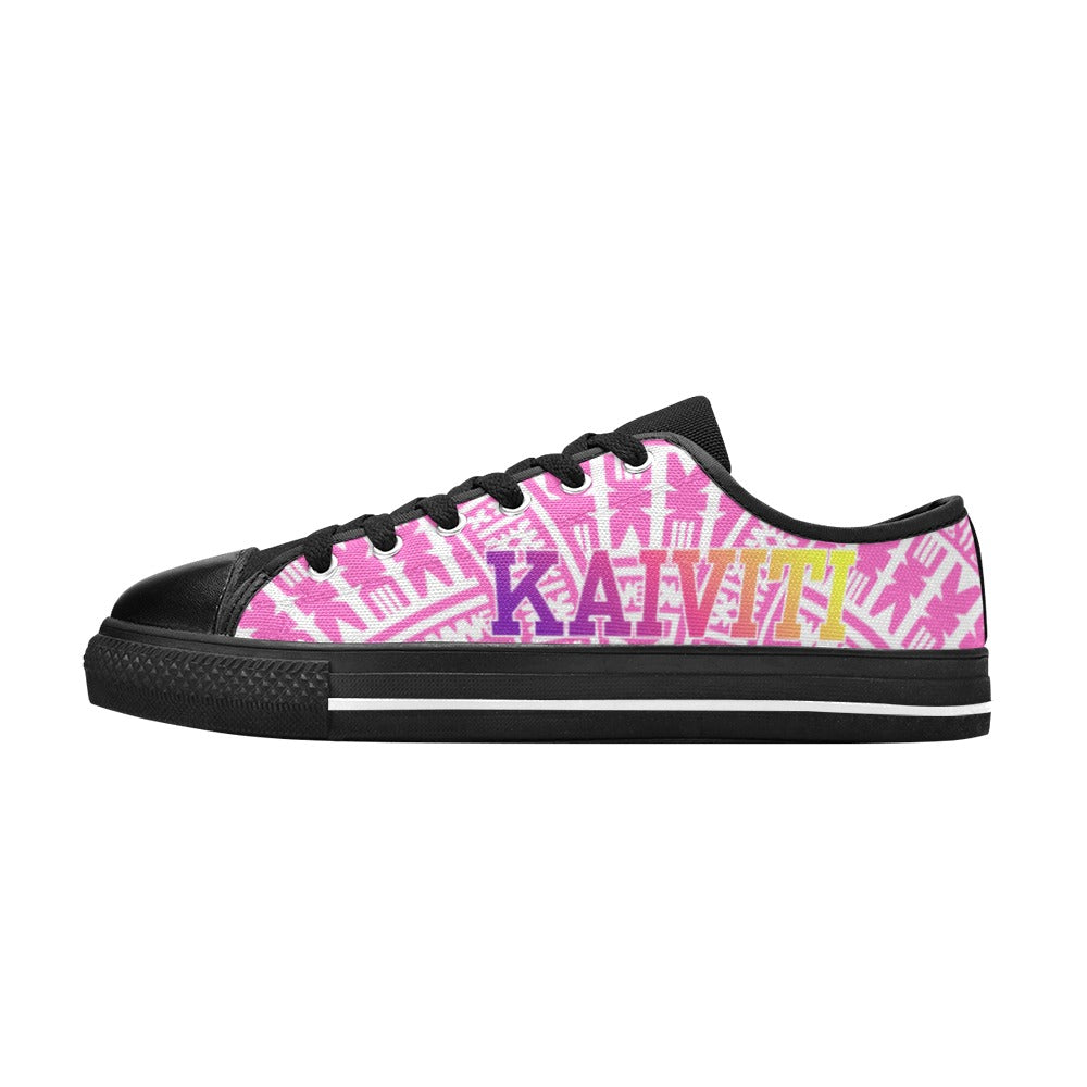 White on Pink Women's Low Top