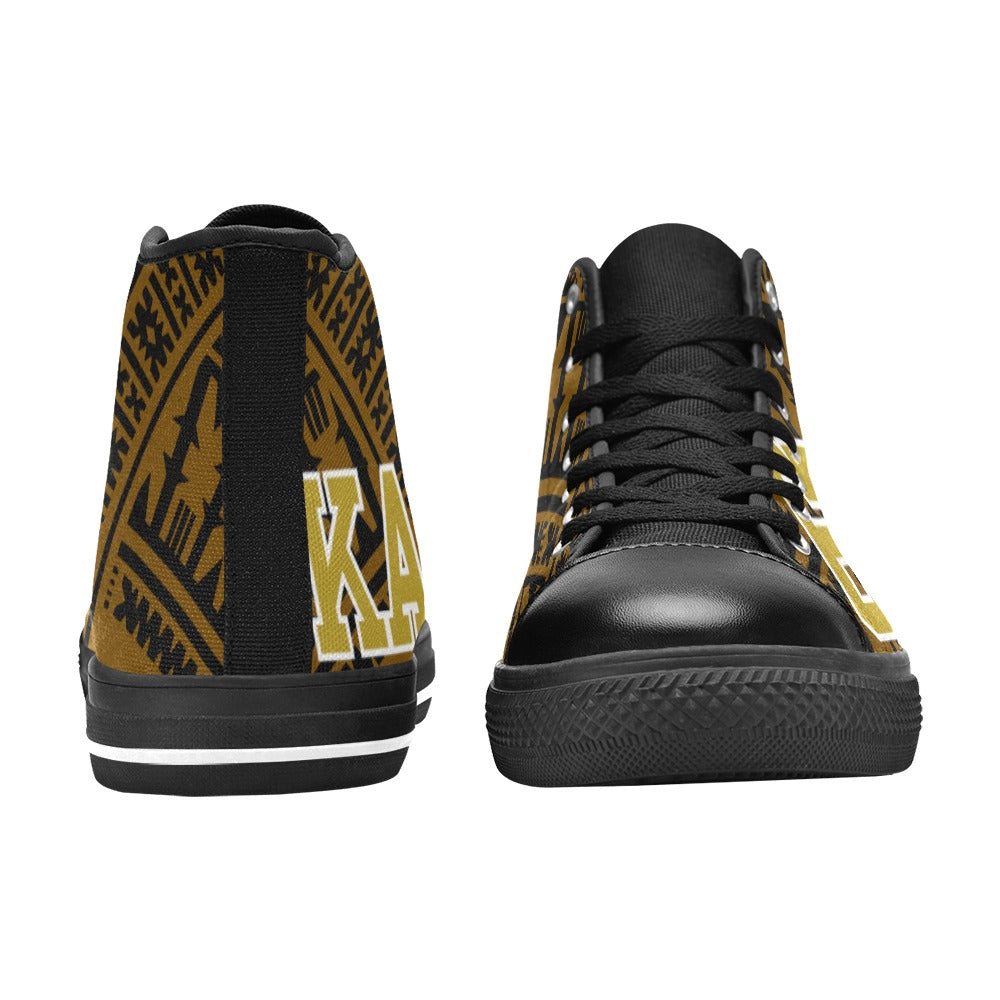 KID'S KAIVITI Brown Gold High Top Canvas