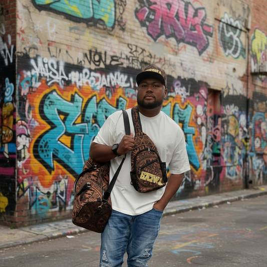 BROWN BLACK Travel Bag-Large (Black Short)