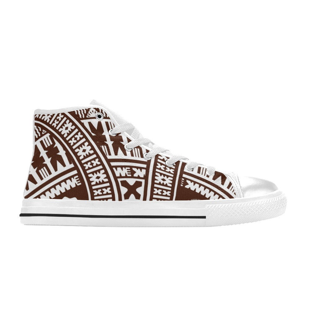 67CIWA Brown White Men's High Top