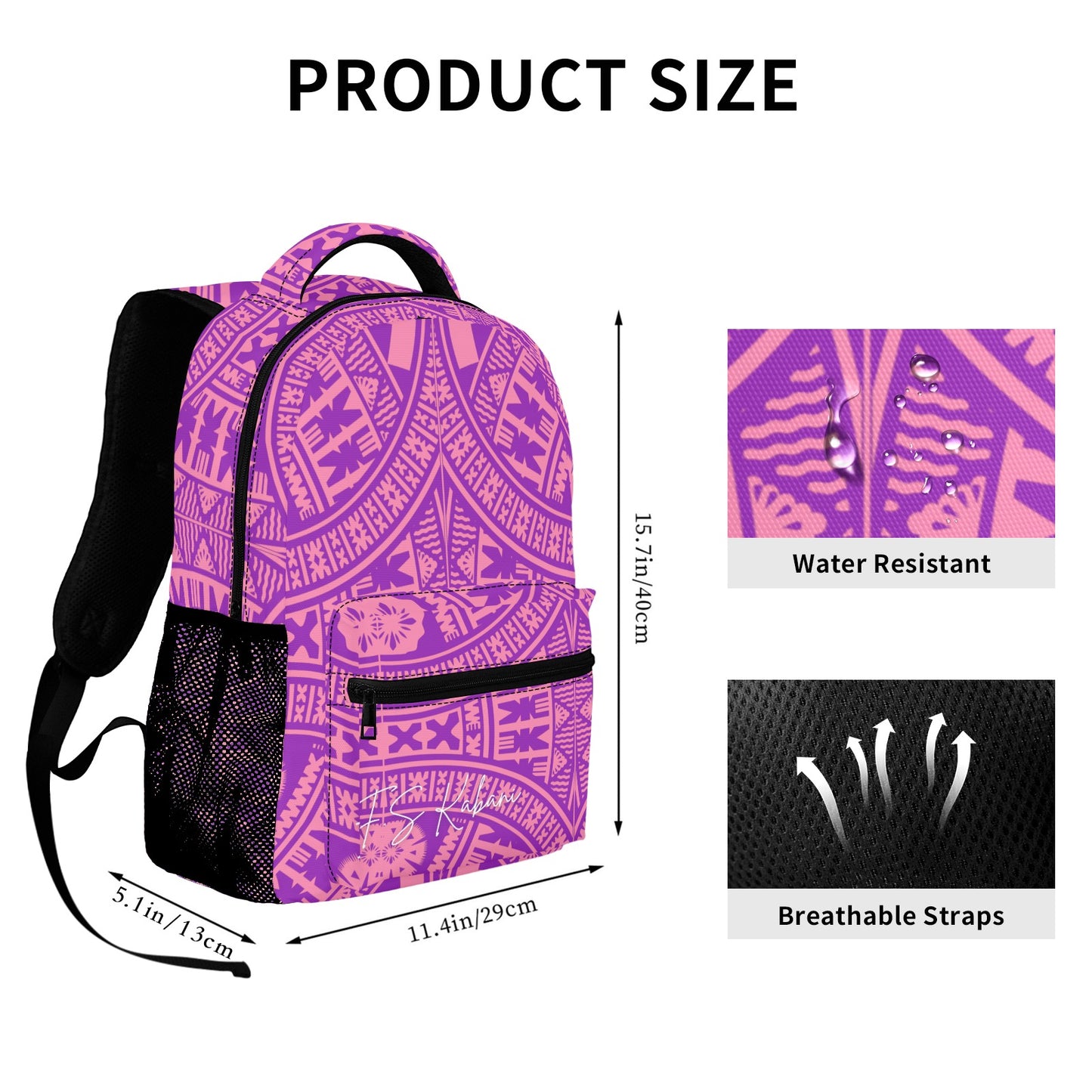 PLAIN PINK  Casual Backpack-Large