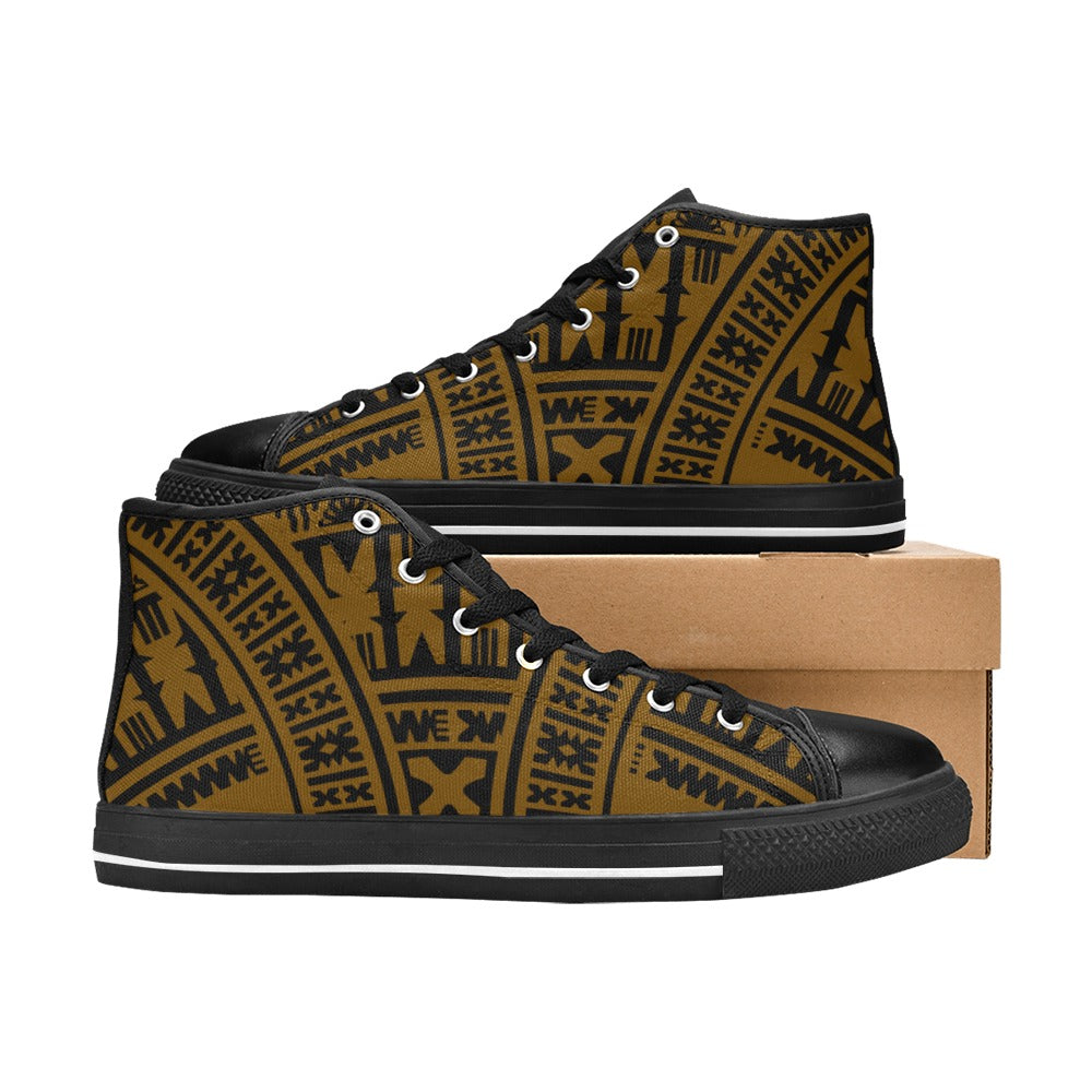 KID'S KAIVITI Brown Gold High Top Canvas