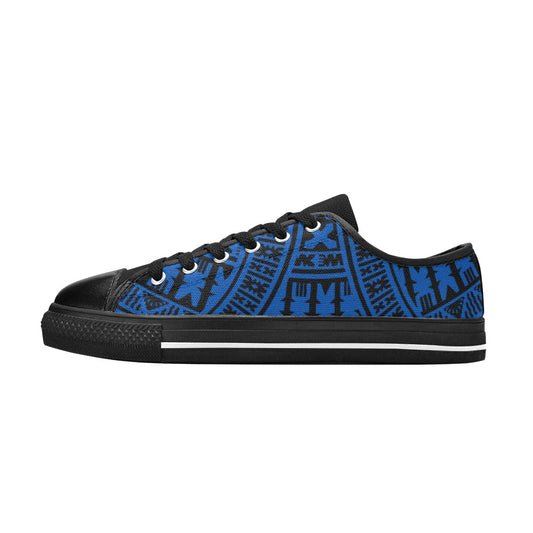KID'S BLACK BLUE Low Top Canvas Sneakers